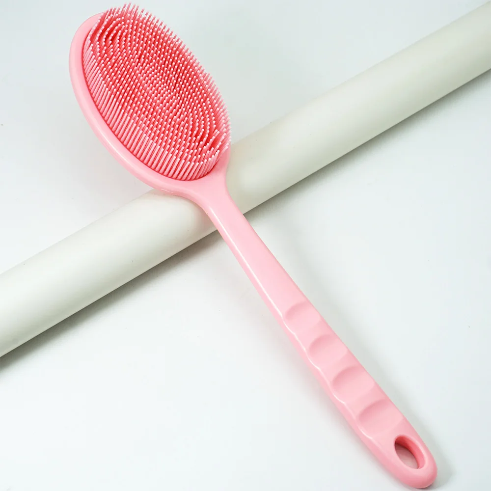 Bath Soft Back Brush Bath Shower Sponge Scrubbing Brush with Handle Exfoliating Scrub Skin Massager Exfoliating Bathroom Brush