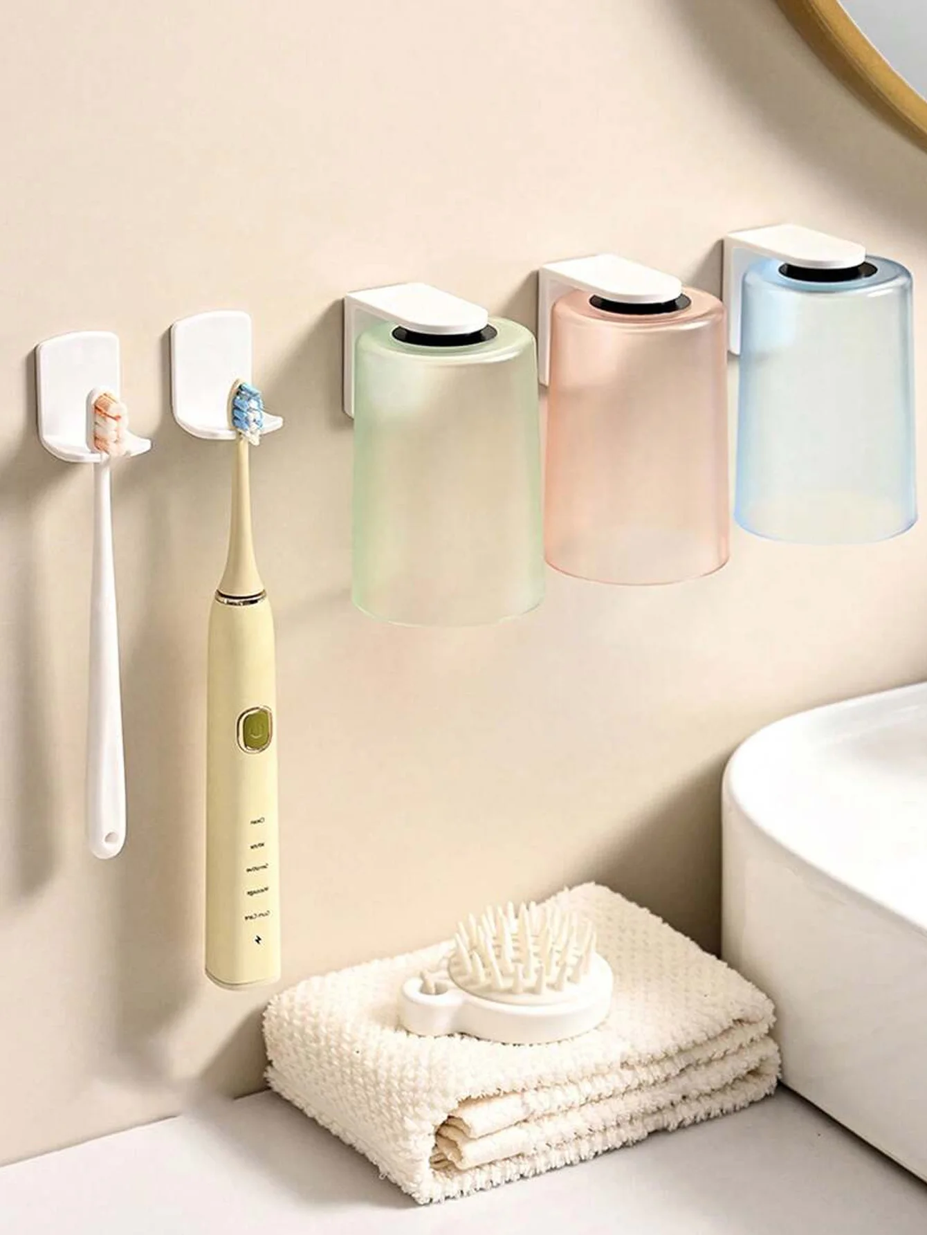 1-Pack Magnetic Inverted Rinsing Cups, Transparent and Minimalist Toothbrush Cups, Household Wash Cups, Wall-Mounted Toothbrush