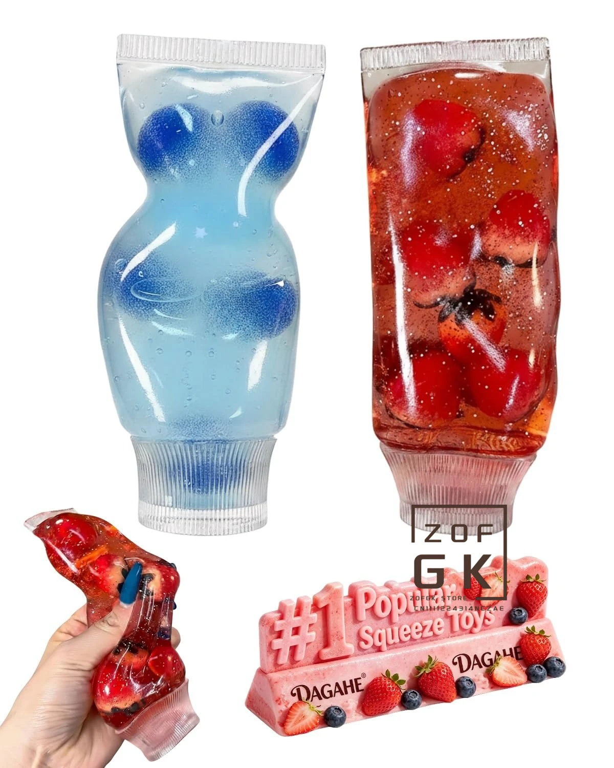 

Toothpaste Squishy Glitter Moldable (Zero Bounce-Back) Squish Fidget Toy Slow Rising Transparent Tube Stress Relief Anxiety