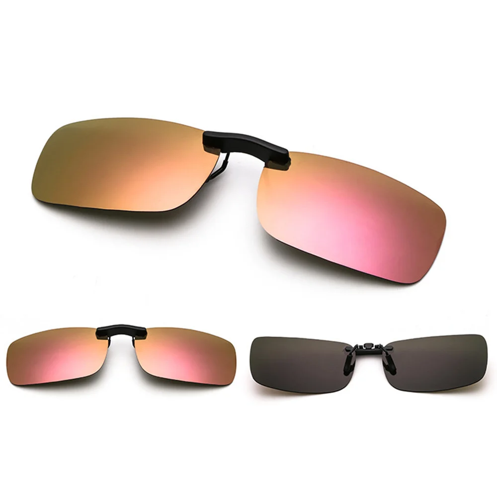 1Pc Unisex Polarized Clip On Sunglasses Near-Sighted Driving Night Vision Lens Anti-UVA Anti-UVB Cycling Riding Sunglasses Clip