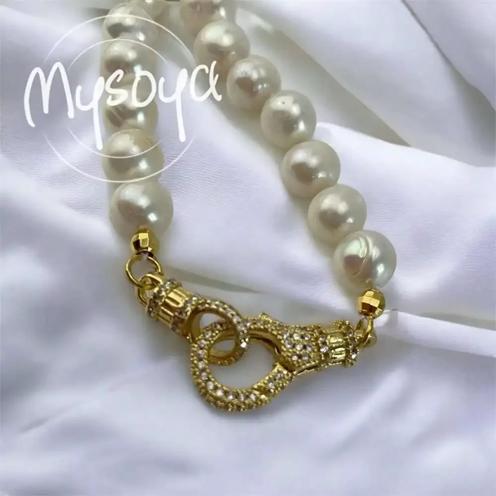 

MYSOYA ожерелье из пресноводного текстурированного жемчуга 8-9 мм, подарочная коробка с жемчугом, подарок для нее, свадебные украшения, подарок на Рождество, Новый год, день рождения