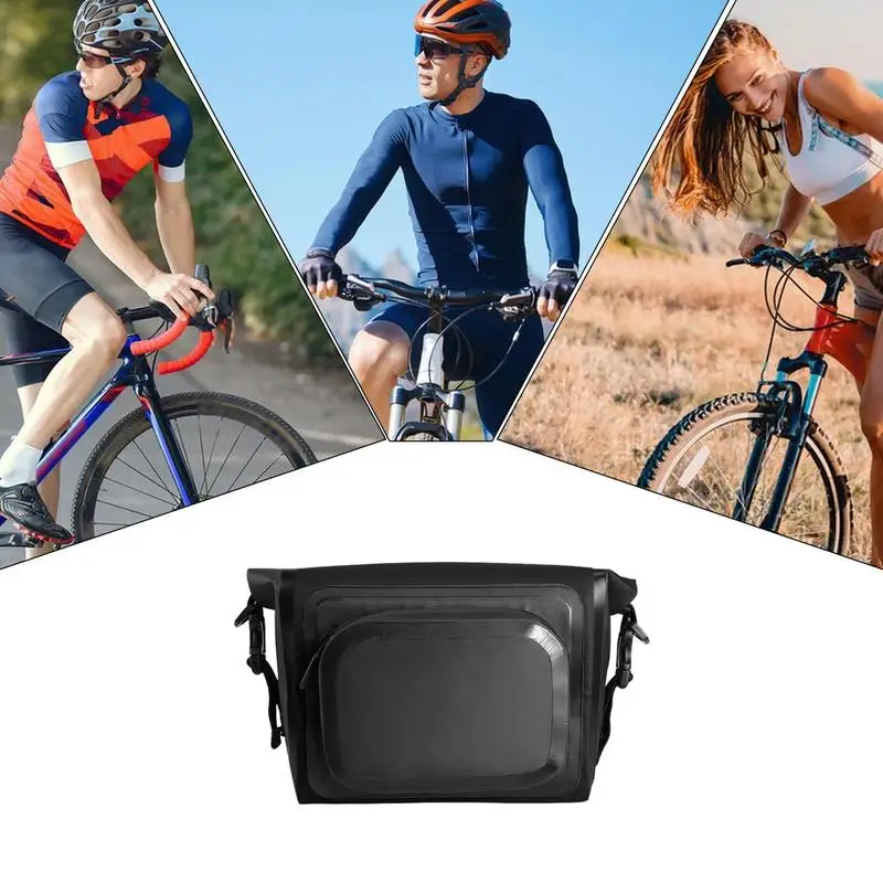 Bolsa de armazenamento para guidão, bolsa à prova d'água com alça de ombro removível, bolsa de cintura multifuncional para ciclismo