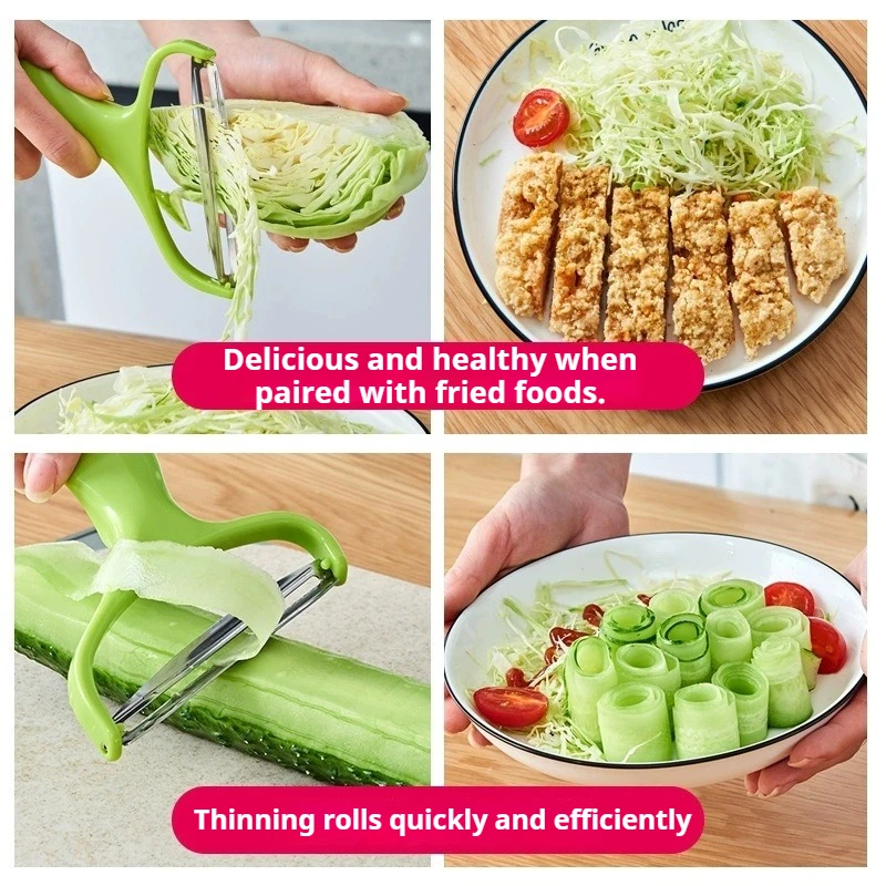 Cabbage Shredder - Wide Mouth Peeler for Shredding Garden Veggies, Heavy Duty Kitchen Tool, Ideal for Holidays & All 4 Seasons
