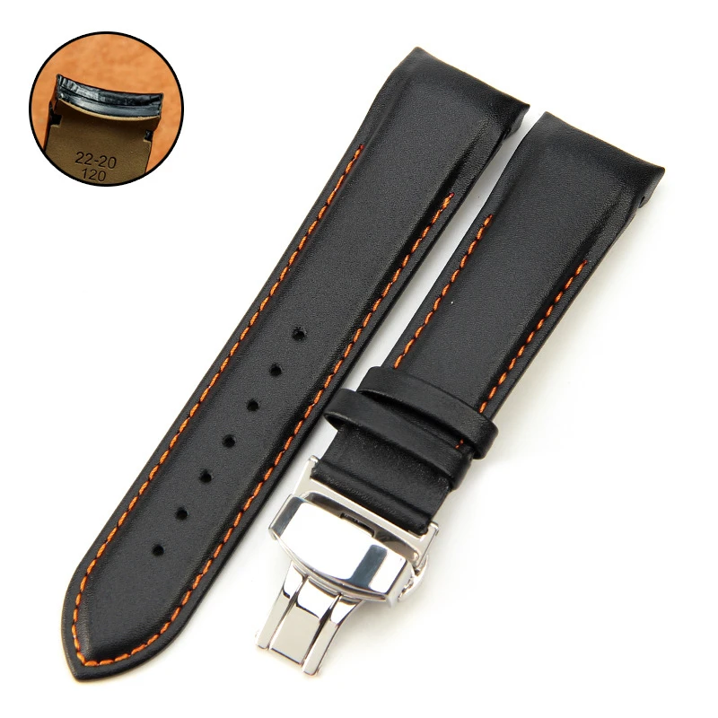 Genuine  Watchband 22mm 23mm 24mm fit for Tissot t035 617 627 439 Brown black calfskin watch strap butterfly clasp tools