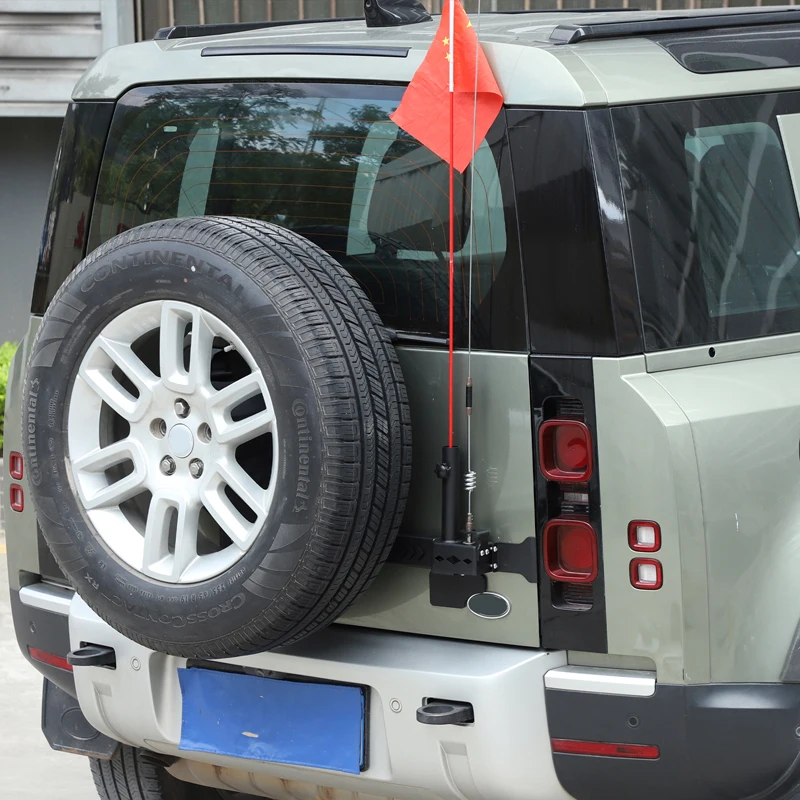 Antenna Flag Pole Rear Spare Tire Flagpole Holder For Land Rover Defender 2020-2025 Multi-Function Holder Bracket Accessories