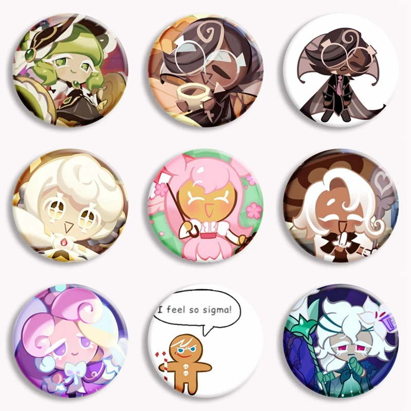 Hot Game Cookie\'s Character Anime Soft Button Pin Ginger Brave Latte Espresso Green Tea Mousse Cookie Brooch Badge Kids Gifts