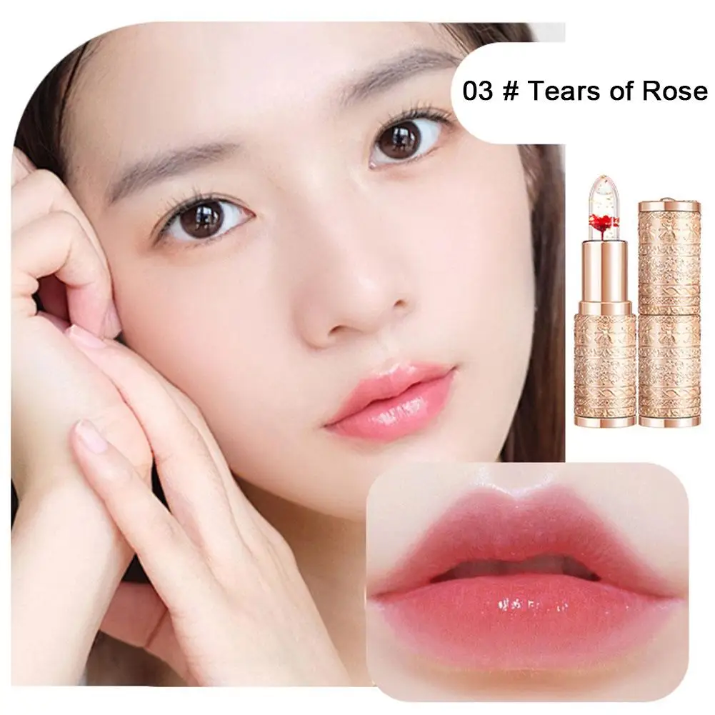 Kleur Veranderende Langdurige Lippenstift Goudfolie Bloem Make-Up Lip Jelly Balsem Natuurlijke Waterdichte Lip Lipgloss Primer Hydraterende V5i8