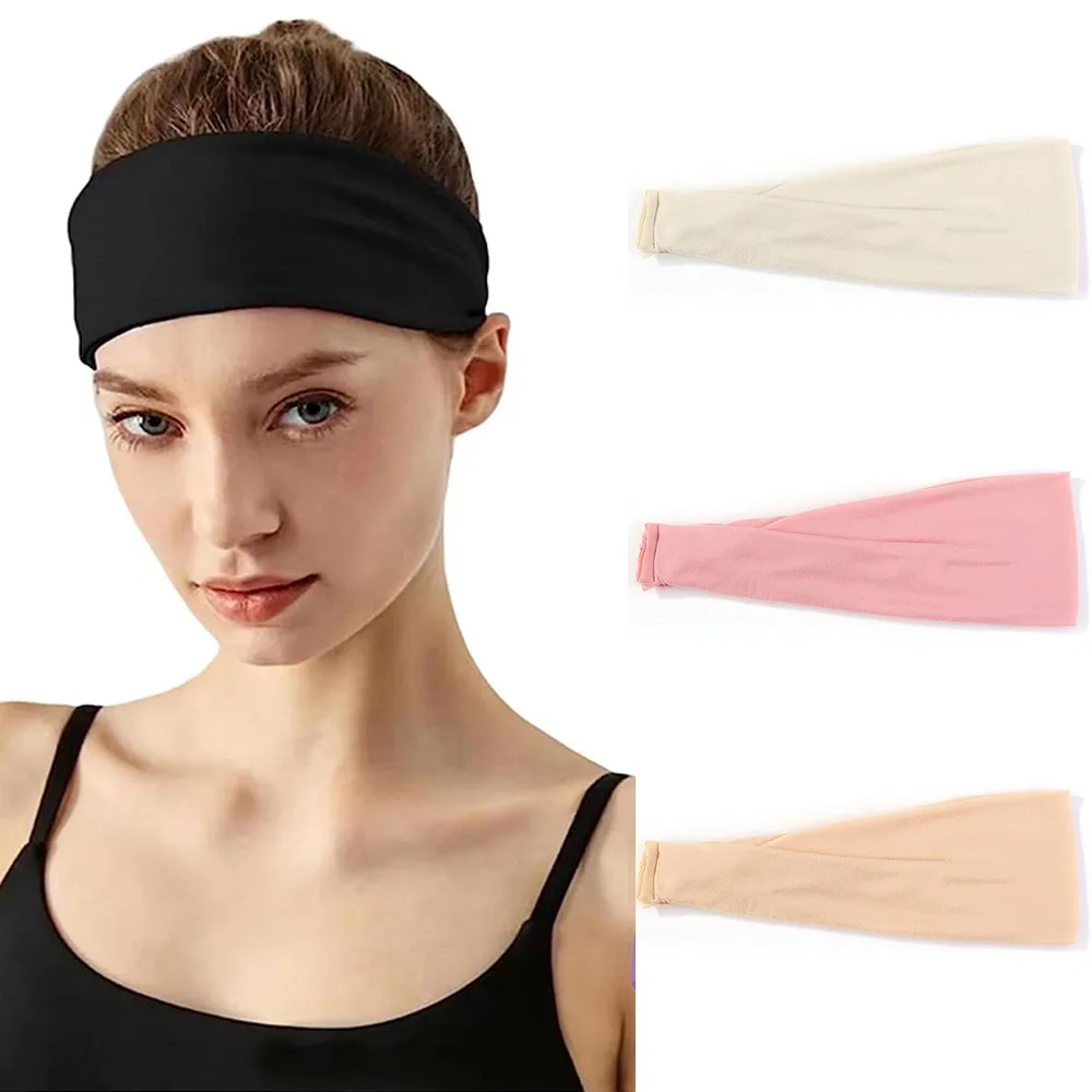 

3Pcs/Lot Casual Solid Color Yoga Headband for Women Super Elasticity Man's Sports Fitness Anti Sweat Headscarf Hairband Set