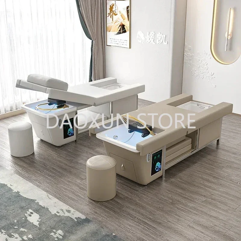 Japanese Foot Spa Shampo Chair Move Sink Steam Stylist Adjust Hair Wash Bed Foot Basin Shampouineuse Salon Equipment MQ50XF