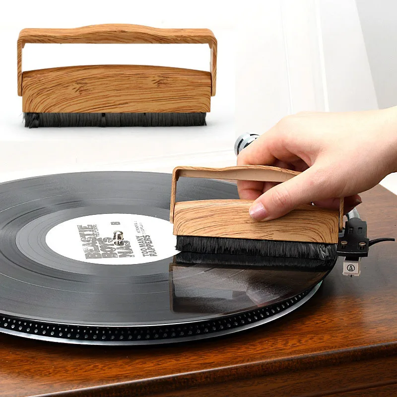 

Щетка для чистки винила Щетка для чистки проигрывателя пластинок под дерево Складная щетка для хранения из волокна