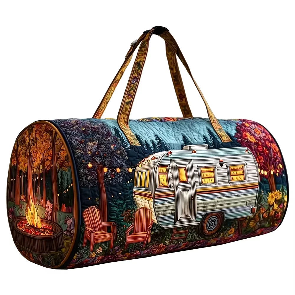 2026Hippie Nature Quilted Duffle Bag Vantage Boho Travel Tote HandBag Men Women Outdoor Weekender Bags