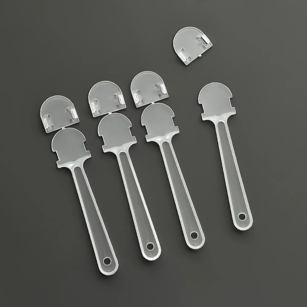 5pcs Plastic Mini Fan Handle Durable Small Transparent Fan Handle Replacement DIY Fan Accessories