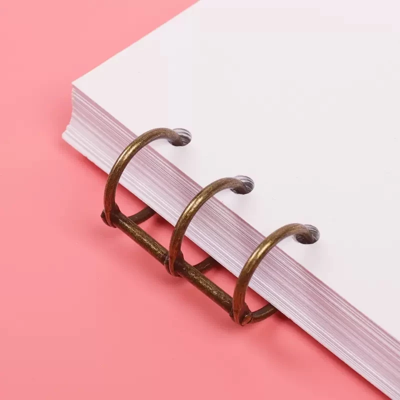 3-Rings Clip Loose Leaf Buckle Bronze Golden DIY Photo Album Card Ring Binding Iron Ring Book Menu Circular Binding Ring