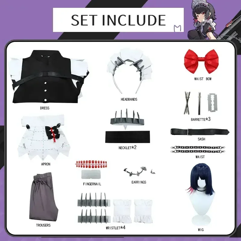 Ellen Joe Zenless Zone Zero-Disfraz de uniforme, peluca de Anime, disfraces de fiesta de Halloween, juego de mascarada para mujer