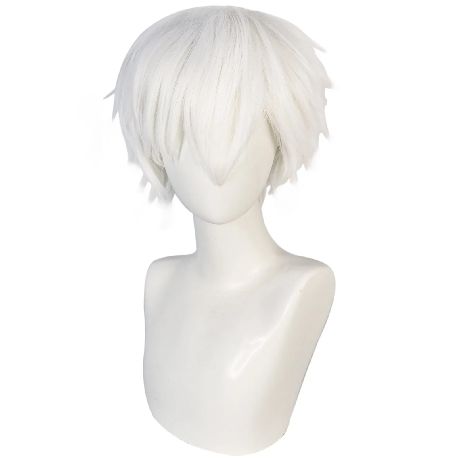 12inch Short White  Kirishima Eijiro  Sanji Cosplay Costume Wig for Halloween Christmas Thanksgiving Day