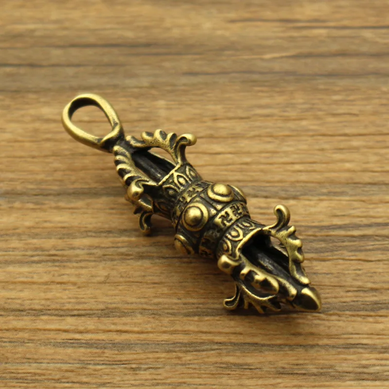 Brass Diamond Pestle Buckles Car Keychain Pendant Tibetan Style Legal Ware Leather Goods Luggage Pendant DIY Accessories