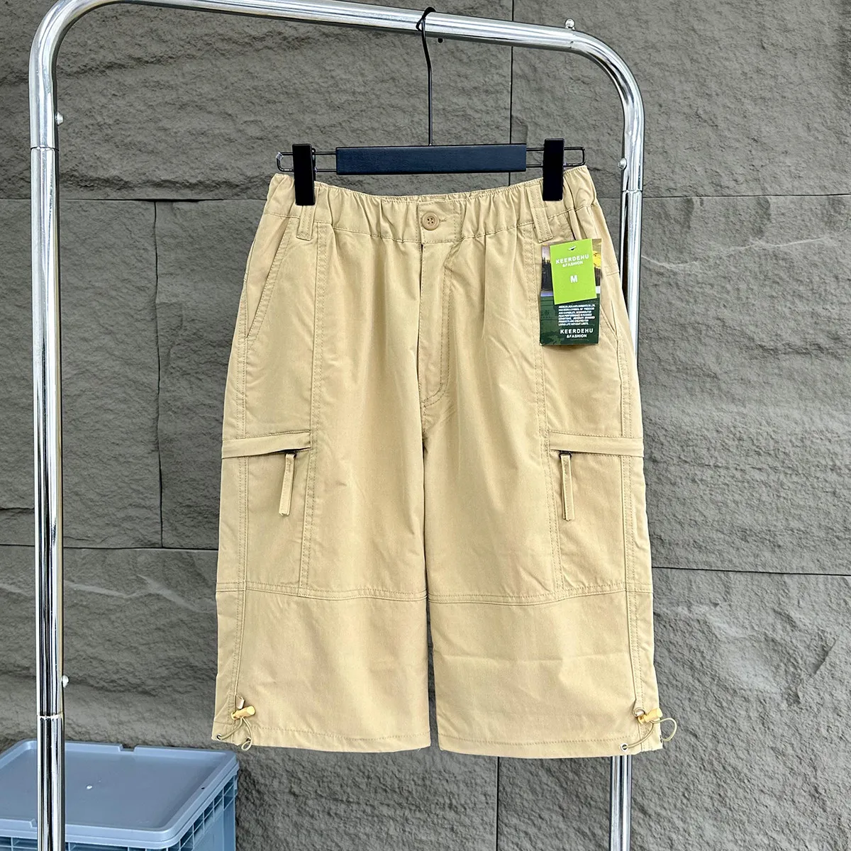 

Summer Waterproof Outdoor Cotton Loose Six-Point Pants Men's Multi-Pocket Cargo Shorts Summer Clothes for Man Baggy