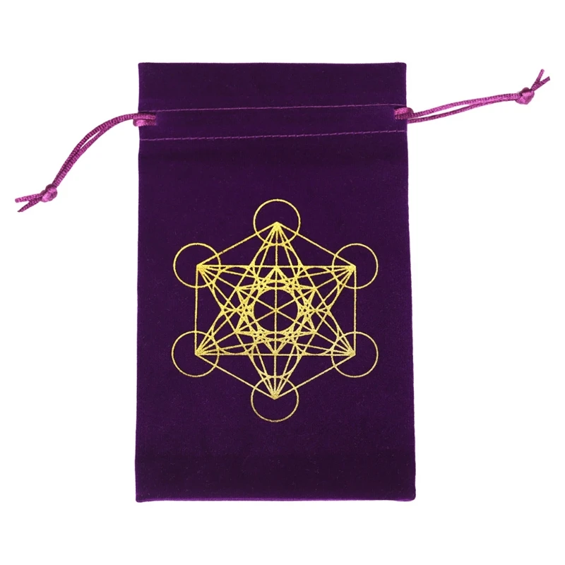 Borsa portaoggetti portatile in velluto per borsa da divinazione con carta Metatron per bambini Sacchetti regalo con in