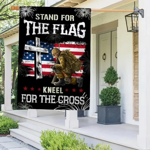 God Veteran Stand For The Flag Kneel For The Cross Flag Graden Flag UUI GGX