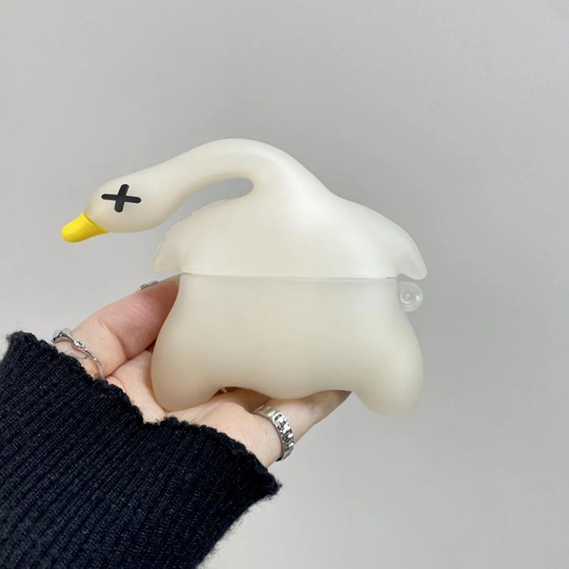 Новый цвет, меняющий цвет, жареная утка, беспроводная зарядная коробка Bluetooth для Airpods 4, чехол для наушников с героями мультфильмов