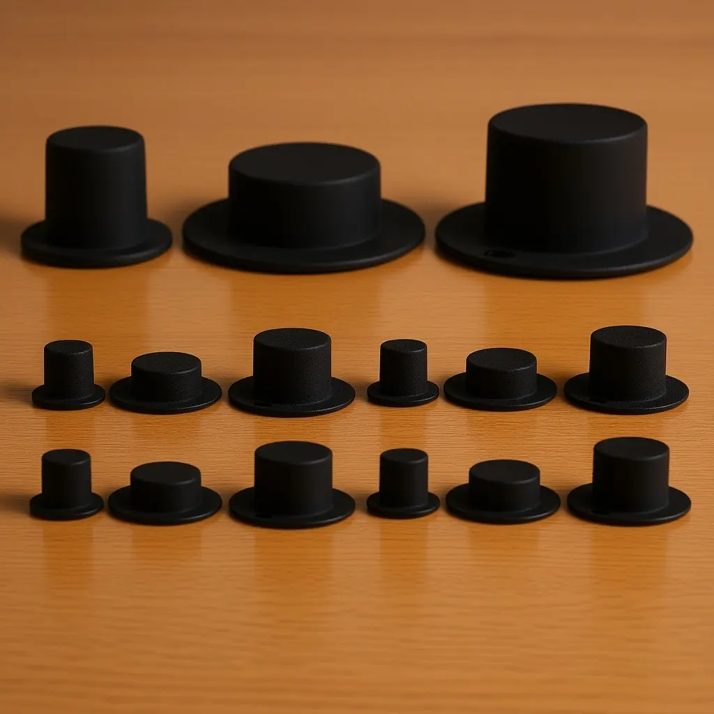 15Pcs Black Flocking Mini Clown Hats Soft Comfortable Material for Craft Decorations Mini Hats for Crafts