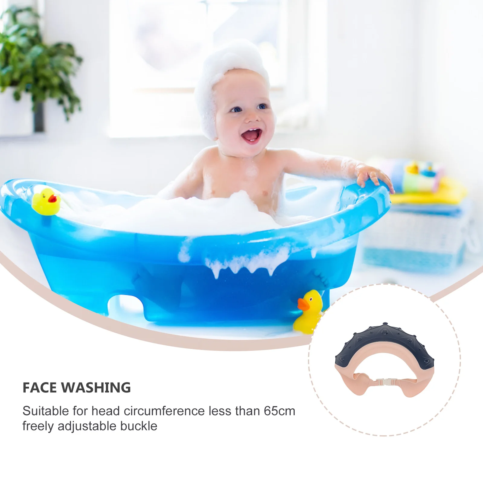 

2 шт. детские водонепроницаемые шапочки для шампуня, прочные силиконовые шапочки для мытья волос, регулируемые защитные чехлы для ушей, шапочки для шампуня для купания