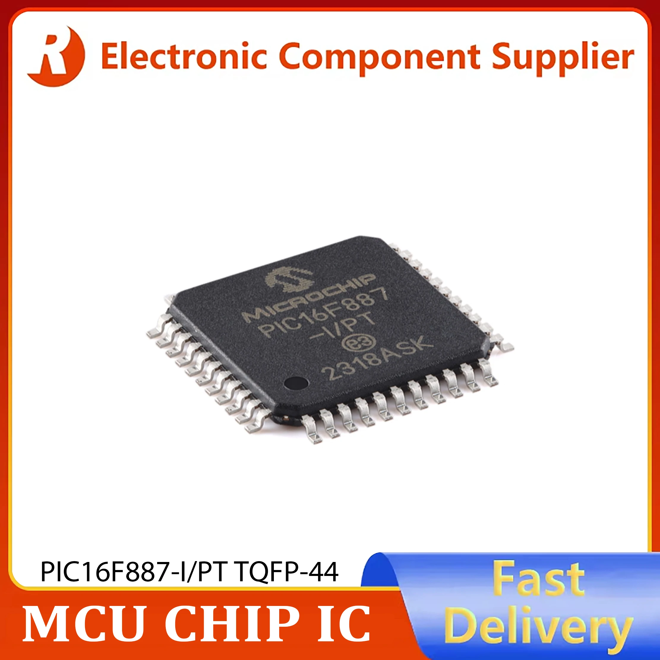 1pcs Genuine Original PIC16F887-I/PT TQFP-44 8-bit CMOS Microcontroller Chip
