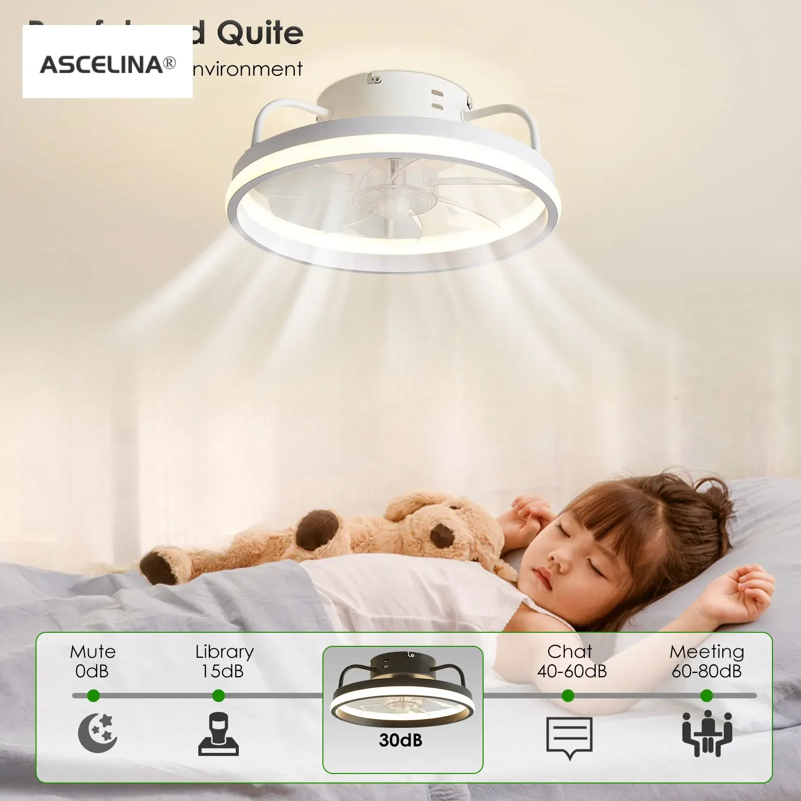 

Modern LED ceiling fan light Scandinavian new bedroom living room creative invisible remote operation fan integrated light