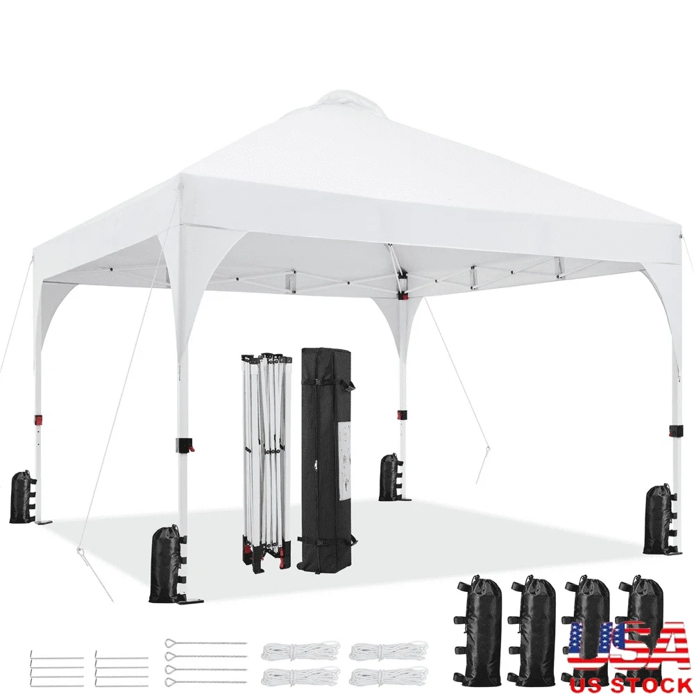 

12x12 Ft Up Canopy Instant Shelter with Roller Bag Adjustable Height Wind Resistant Durable Polyester Outdoor Tent