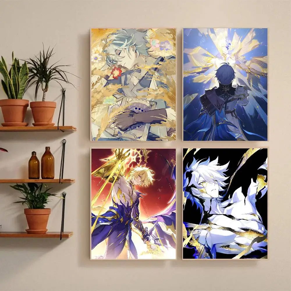 Hot Anime Game Honkai Star Rail Phainon Poster Self-adhesive Art Waterproof Paper Sticker Coffee House Bar Room Wall Decor