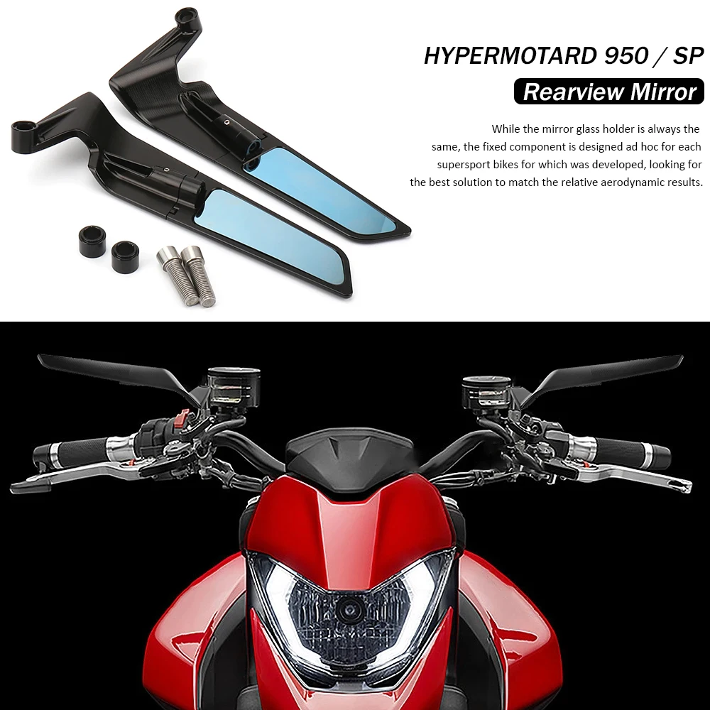 

Motorcycle For DUCATI Hypermotard 950 HYPERMOTARD 950 SP 2019-2024 Stealth Mirrors Adjustable Winglets Rearview Mirror Kit