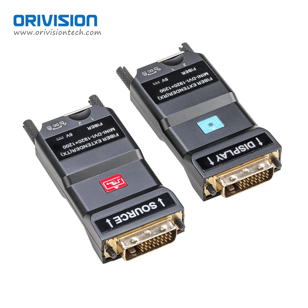 Mini DVI 1.0 to Fiber Optic Extender with 6Gbps HD 2KM Single Mode Dual Core