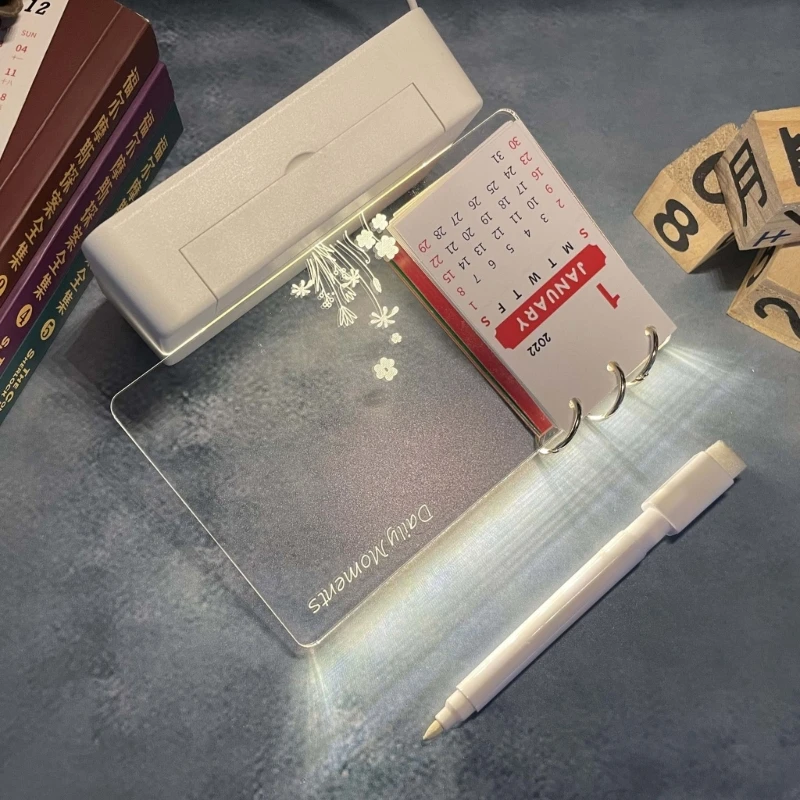 448F قابل للمسح متوهجة الكتابة على الجدران المجلس لمذكرة مكتب موجه مع قلم التقويم