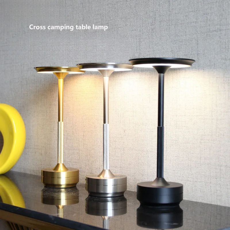 

Перезаряжаемая настольная лампа из сплава, беспроводное сенсорное управление USB-C для спальни и кемпинга, креативная настольная лампа большой емкости