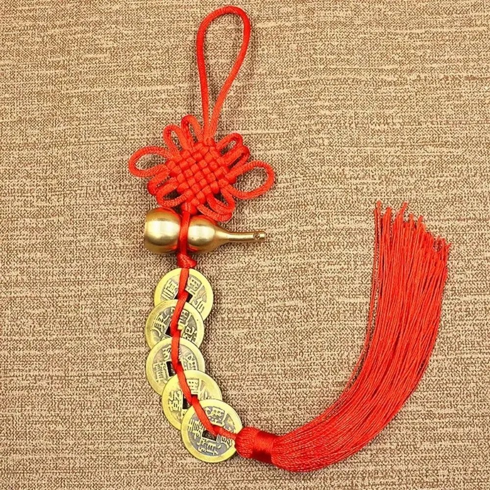 1 قطعة عقدة الصينية النحاس النقي خمسة الإمبراطور المال النحاس القرع قلادة الباب إلى الباب النحاس المال القرع سيارة حلية الهدايا #4