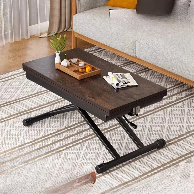 Coffee table dining table dual-purpose integrated household lifting dining table small apartment retractable mobile folding