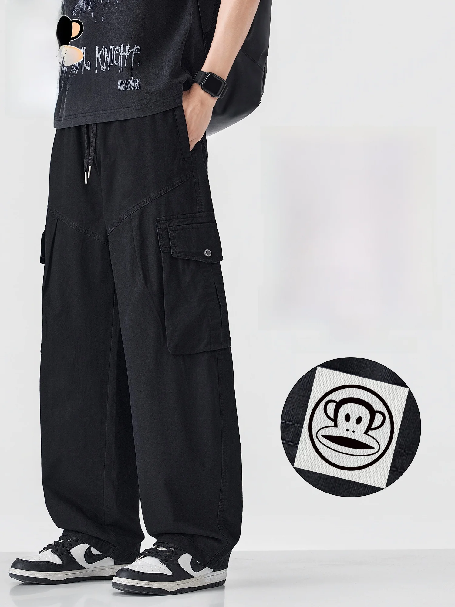 

PaulFrank American Sle Casual Pants Men's Spring Loose Straight Leg Workwear Long Trousers Comfortable Breathable Cotton