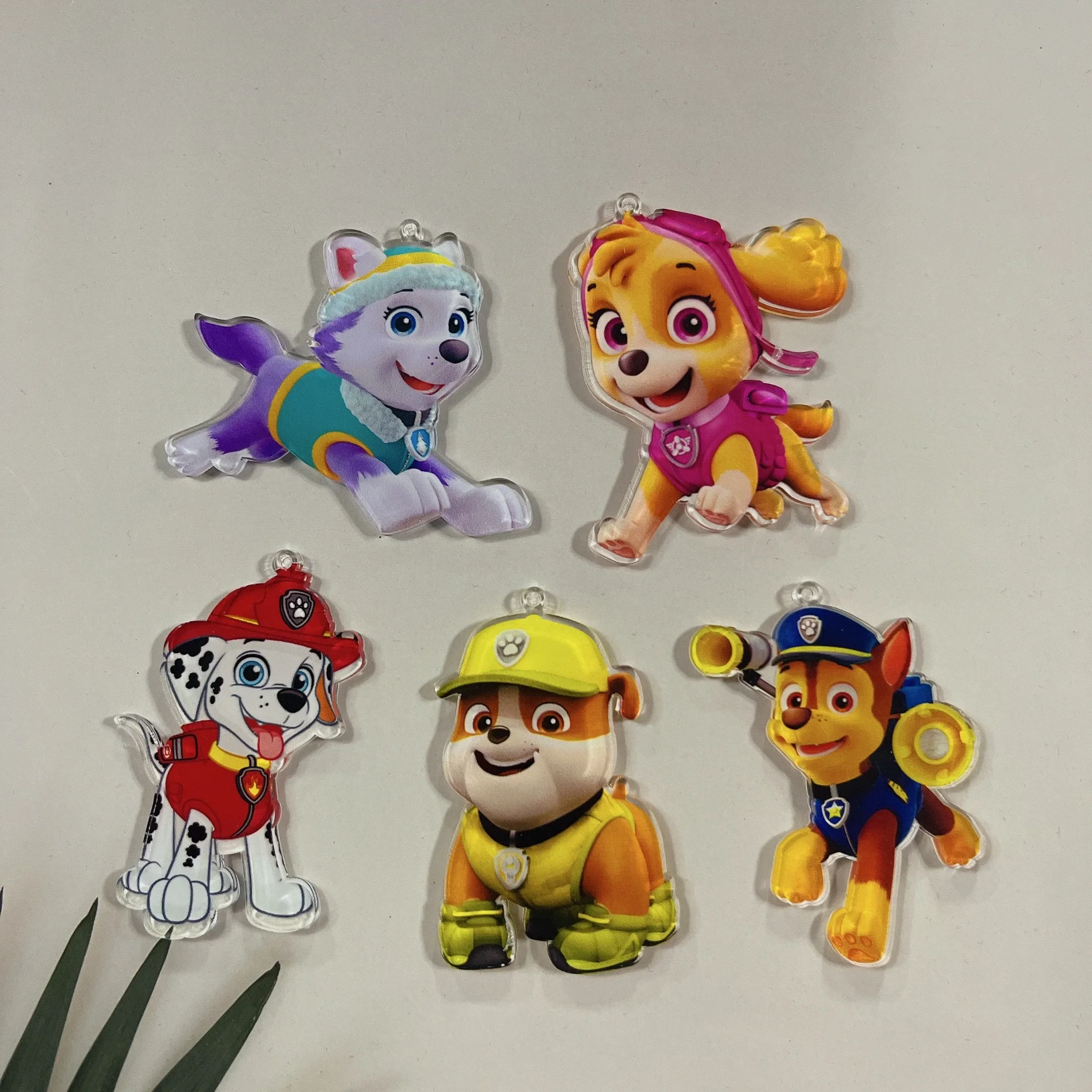 2D Flat Paw Patrol Christmas Decoration Anime Model Birthday Tree Pendant Kid Toy Car Marshall Pendants Room Ornaments