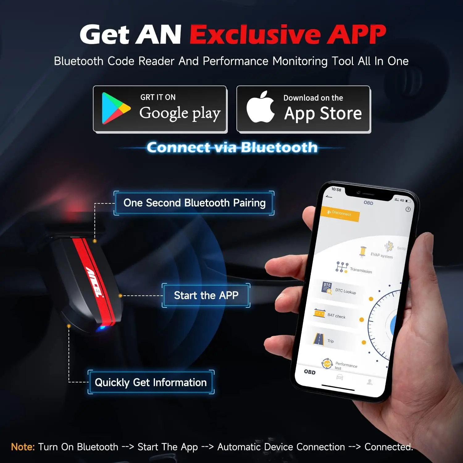 الماسح الضوئي BD200 Bluetooth Obd2 مع جهاز اختبار بطارية الماسح الضوئي BST200 Obd2