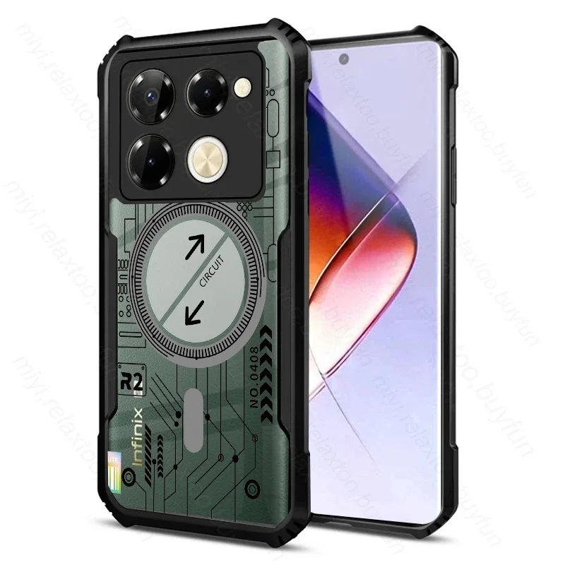 Transparent Phone Case For infinix Note 40 Pro 4G/5G 40 Pro Plus Shock Fall Prevention Acrylic Case 3.Circuit