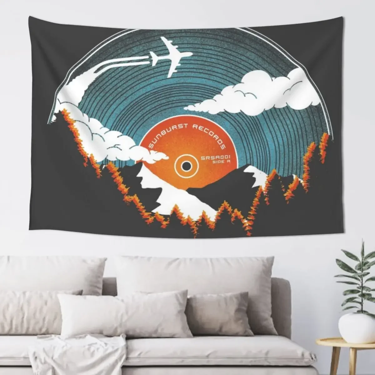 

Sunburst Records Redux Tapestry Room Decoration Korean Style Decorations For Room Bedroom Deco Anime Decor Tapestry