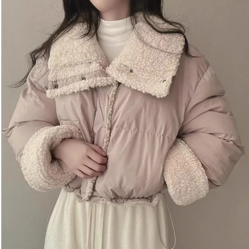 Women's Winter Tops Jacket Cotton Coat Versatile Skinny Long Sleeve Lapel Short Warm Thickened Vintage New Comfortable Versatile