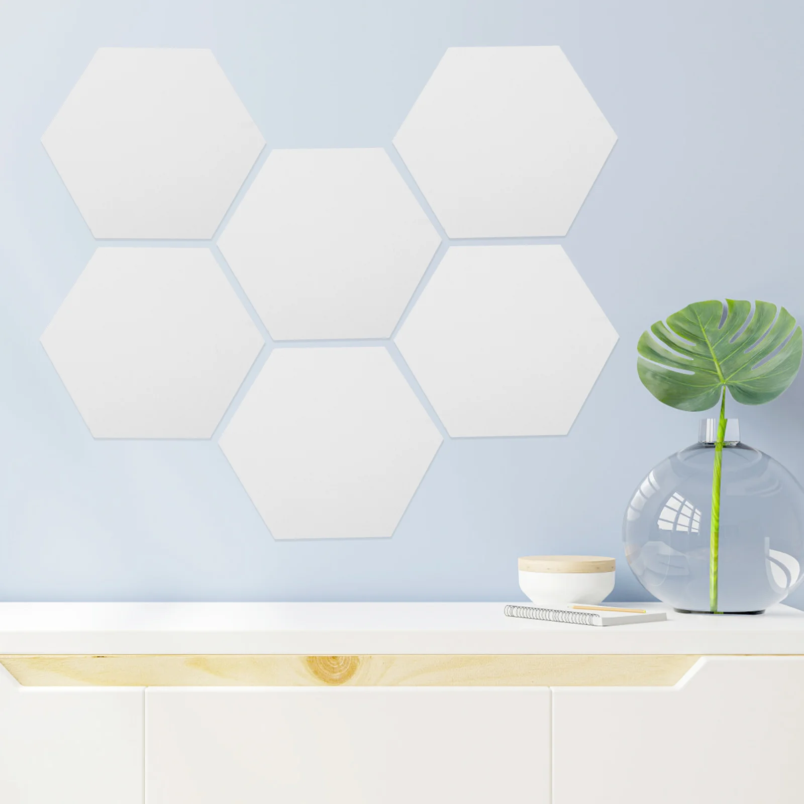 

12pcs Hexagon Mirror Stickers Acrylic Self-Adhesive Decor For Living Room Bedroom Wall Tile Cabinet Diy Wall Sticker