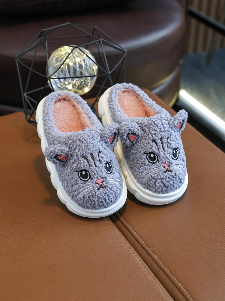

Winter cotton flip flops cute cartoon cat cute plush fleece flip fluff super hot winter home shoes