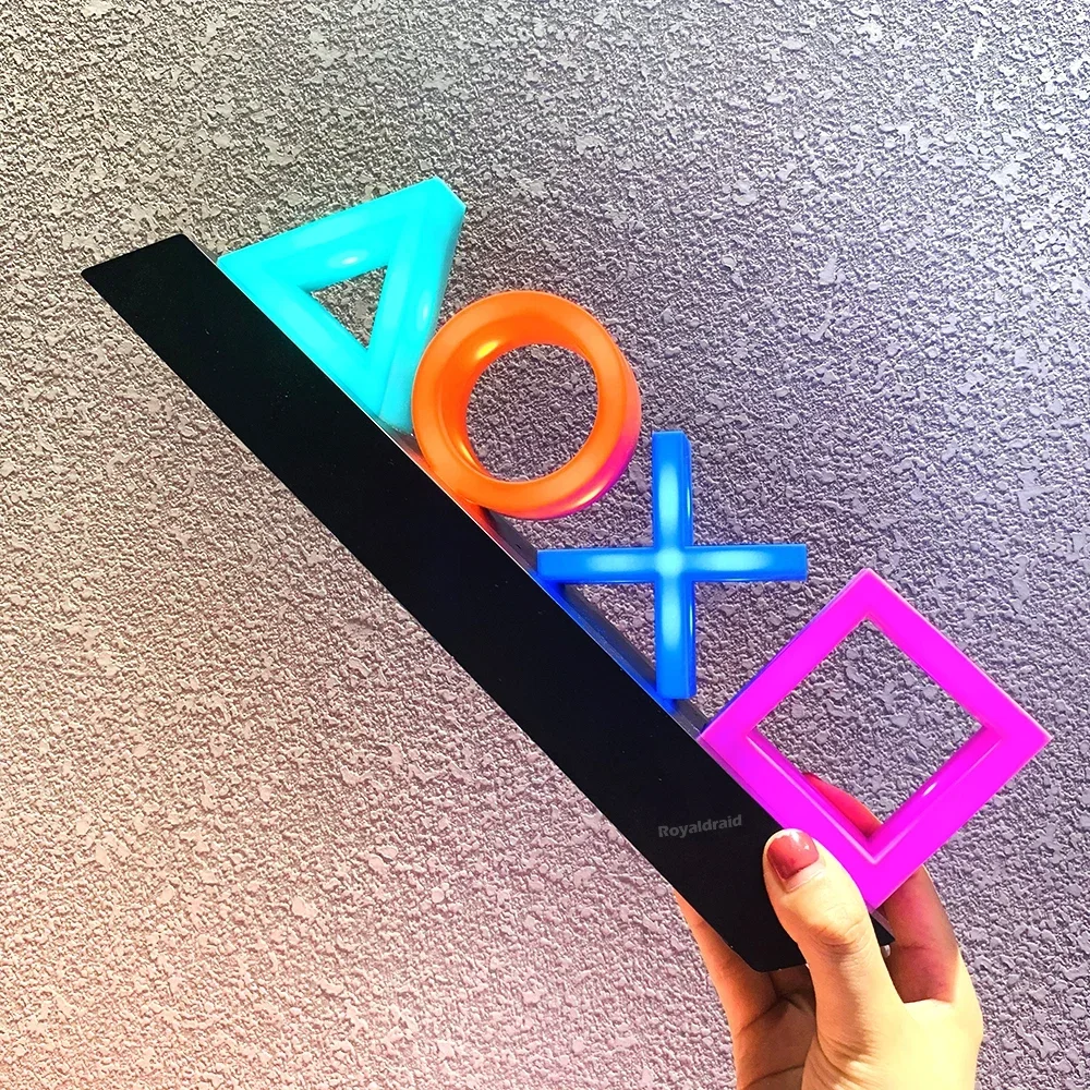 Game Icon Light for Playstation P4 P5 Voice Control Decorative Lamp for Playstation Player Commercial Colorful Lighting Game Led