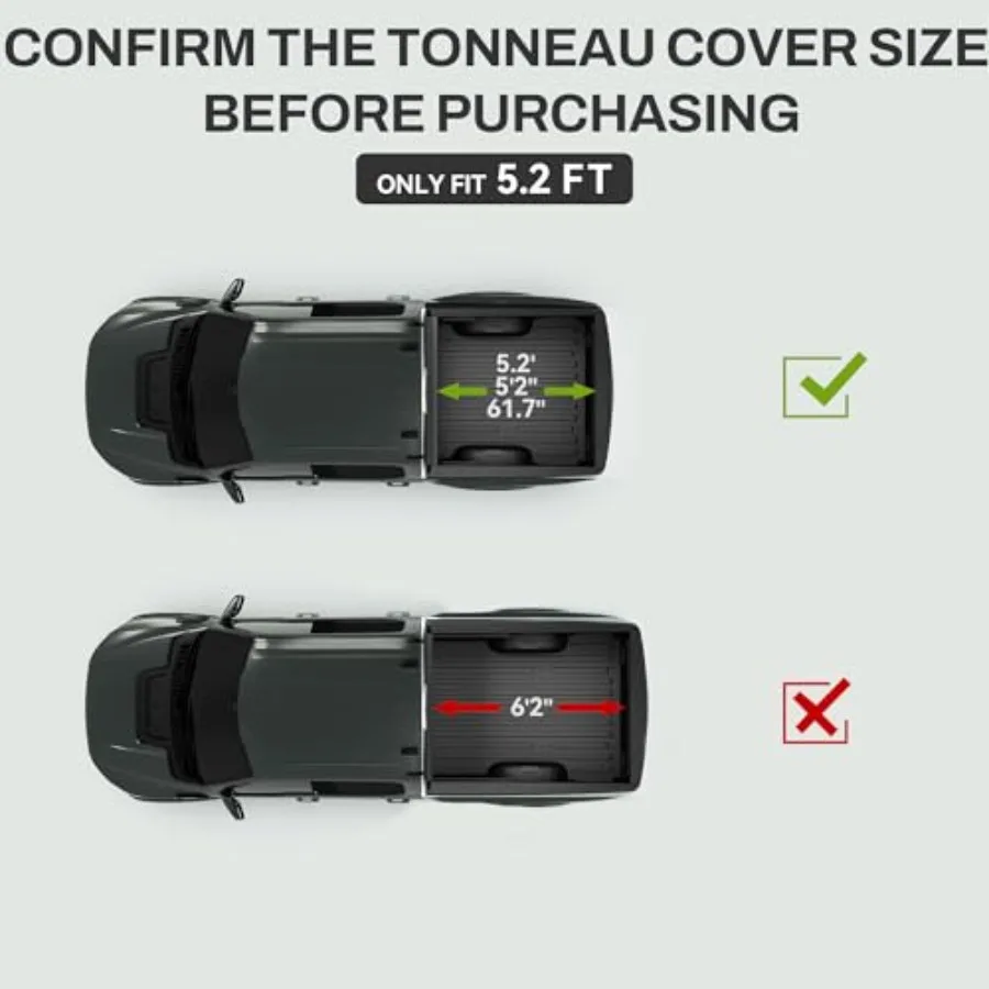 FRP غطاء سرير شاحنة ثلاثي الطي صلب تونيو لسيارة تشيفي كولورادو وجي إم سي كانيون 20152025 سرير 5.2 قدم حماية متينة ضد الطقس