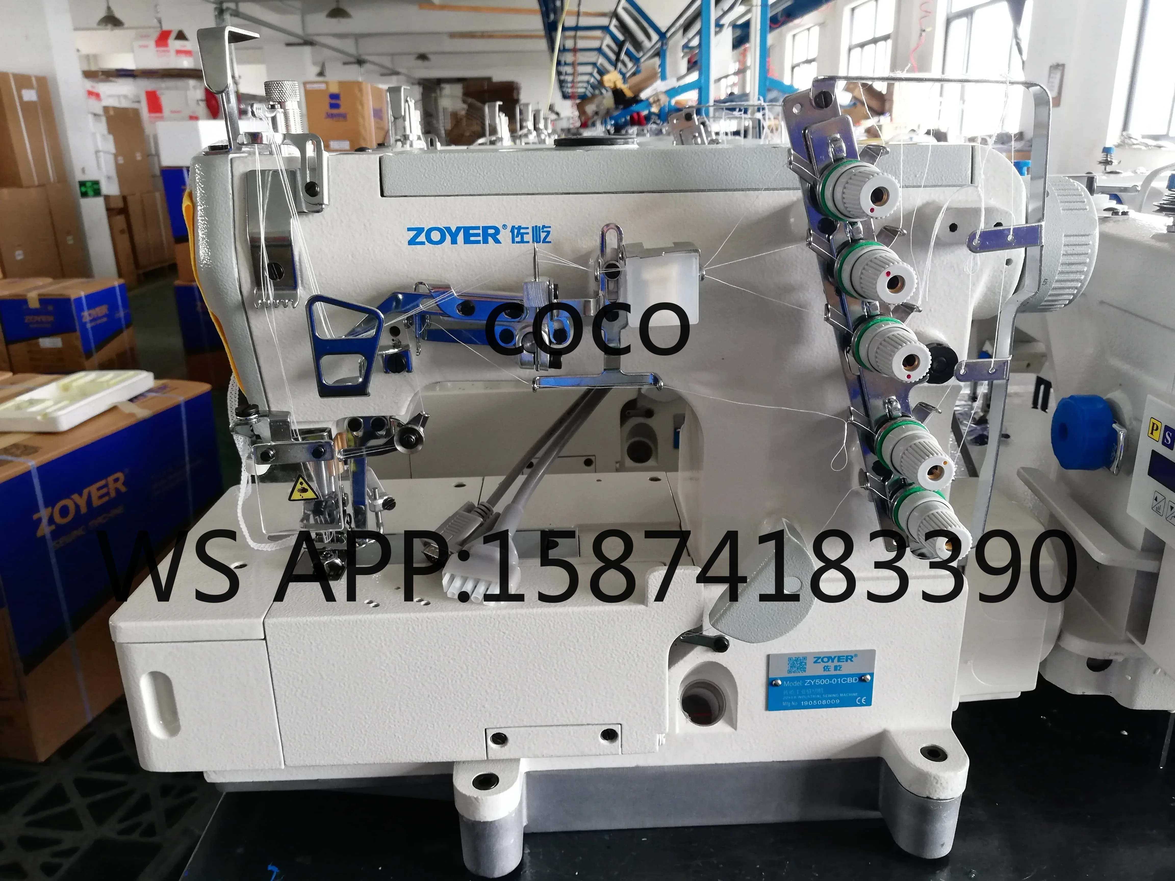 ZY500-05CBD Industrial Direct Drive Interlock Sewing Machine High Speed Stretch Sewing With Cutting Knife