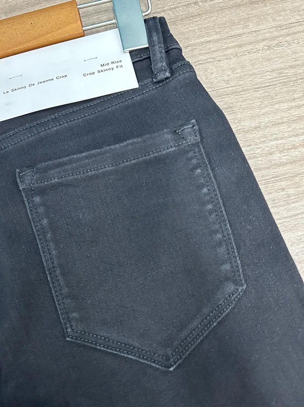 Maxdutti 미니멀리스트 여성 청바지 데님 바지 여성 의류 우아한 통근 중반 허리 신축성 있는 프론트 슬릿 크롭 청바지 여성용