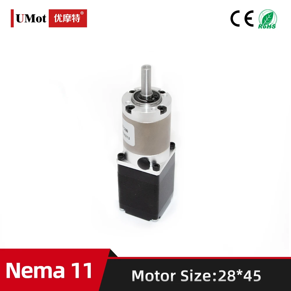 

0.7A Hybrid Micro Nema 11 High Precision Planetary Reducer Geared Stepper Motor With Gearbox Ratio 70/100 Customized