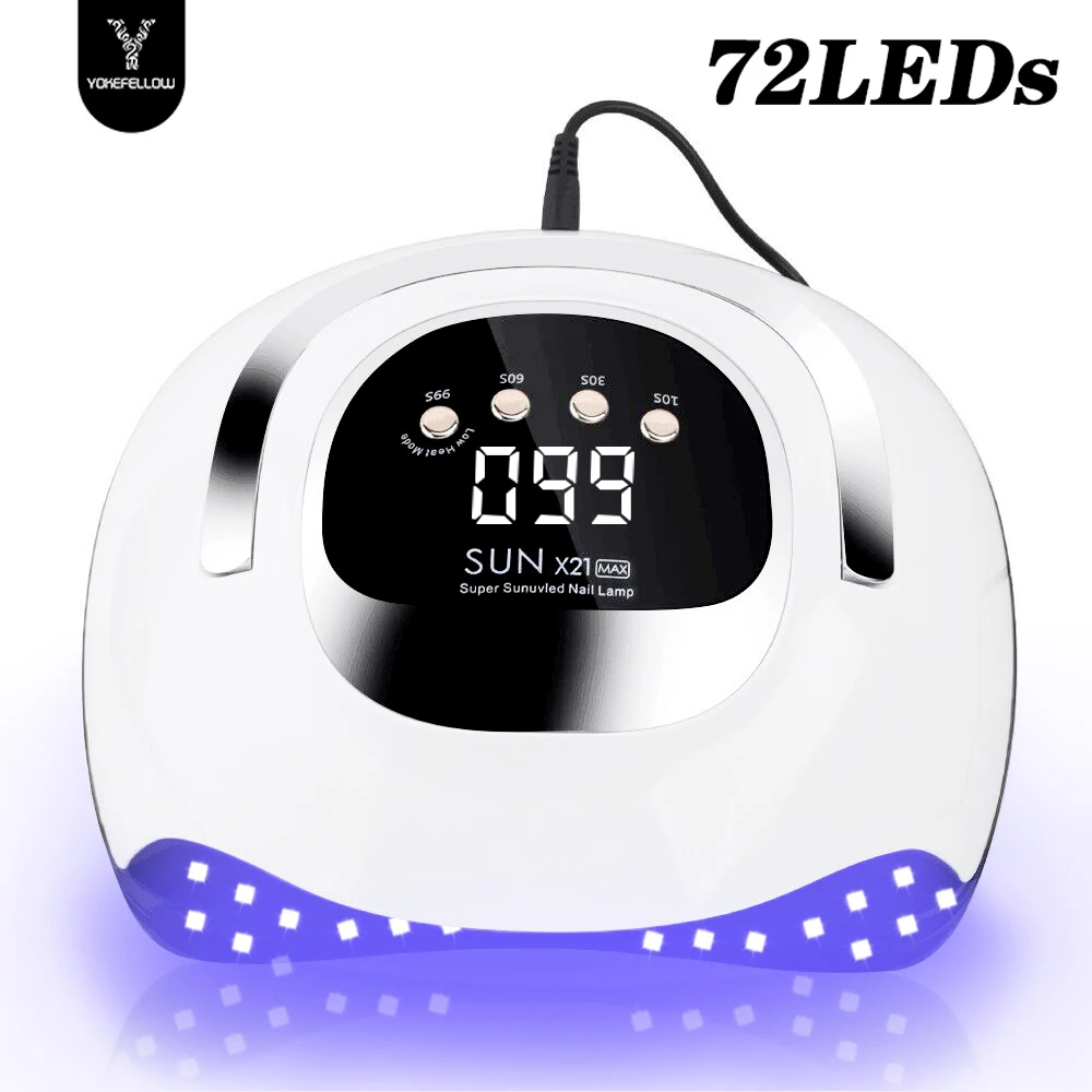 Secador de luz UV LED de 320W para esmalte de uñas en Gel con 72 LED, 4 ajustes de temporizador, pantalla LCD, Sensor automático, luz de uñas profesional